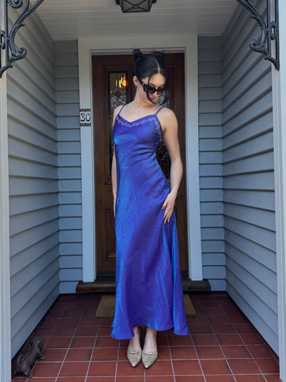Vintage Iridescent Maxi Gown | Size 8