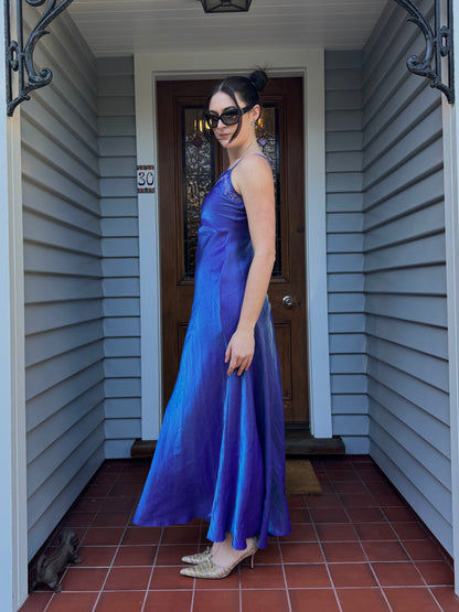 Vintage Iridescent Maxi Gown | Size 8