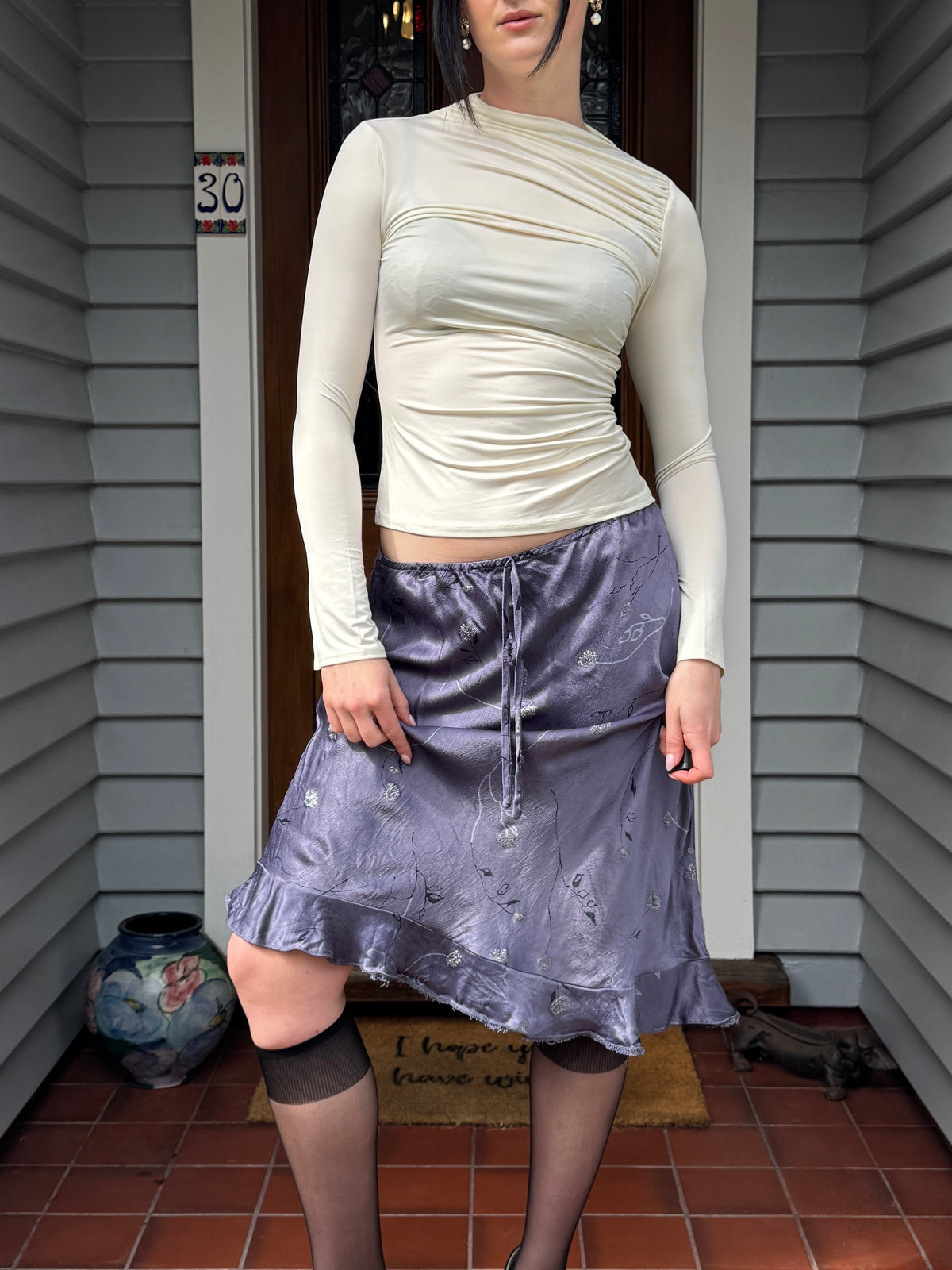 Silky feminine Midi Skirt | Size 12-14