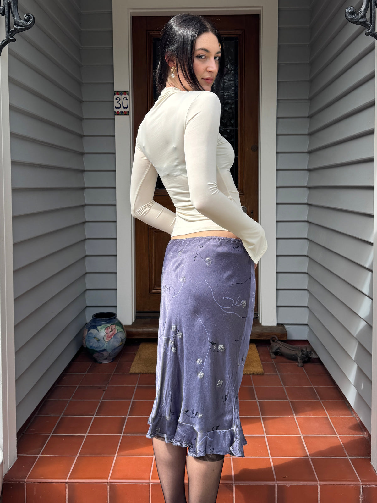 Silky feminine Midi Skirt | Size 12-14