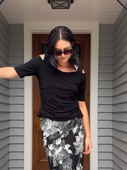 Black Ruched Top | Size 14