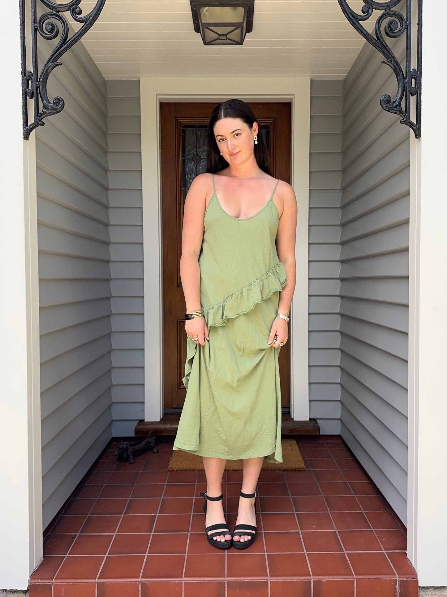 Zara Green Maxi Dress | Size Large