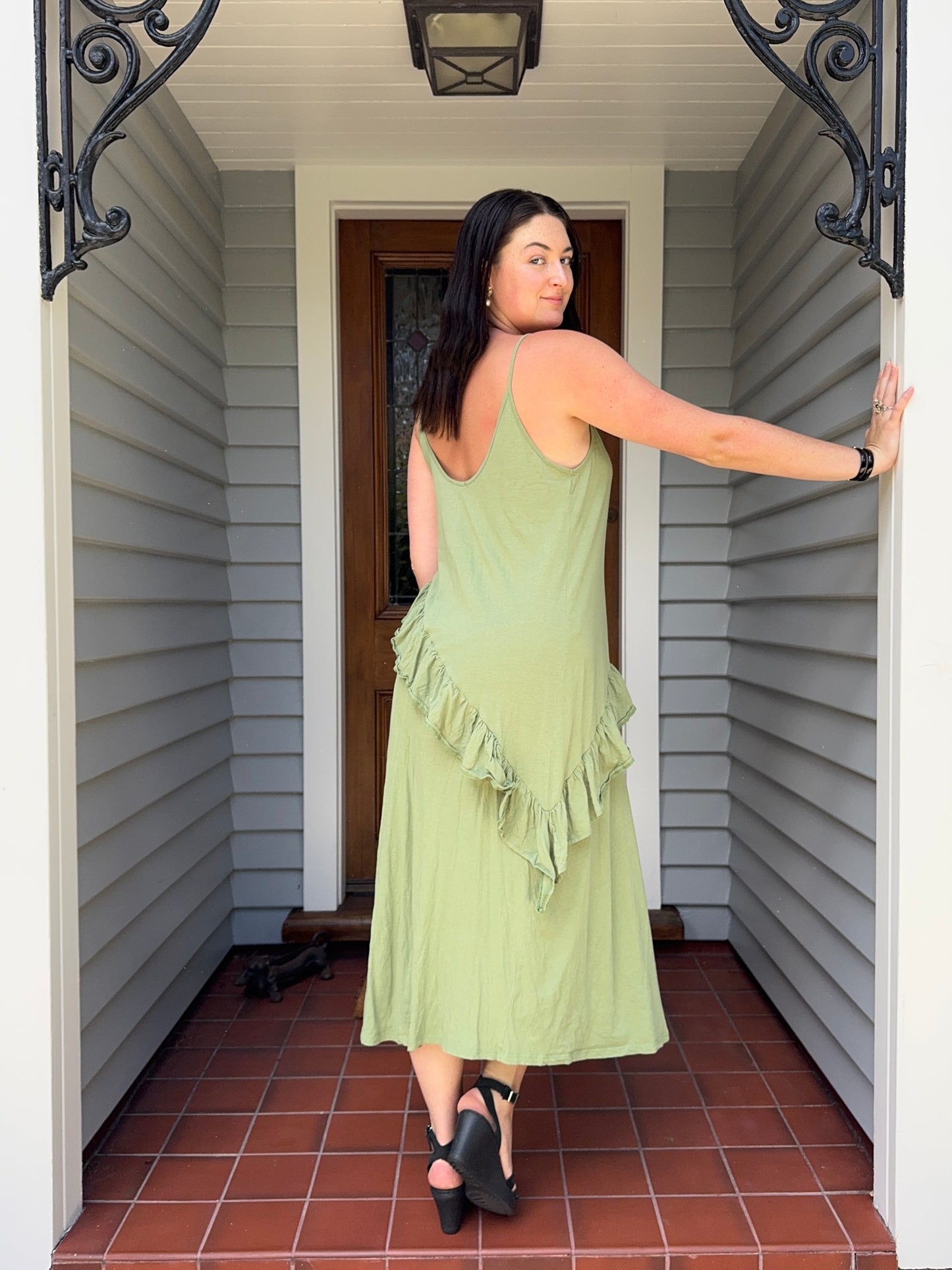 Zara Green Maxi Dress | Size Large