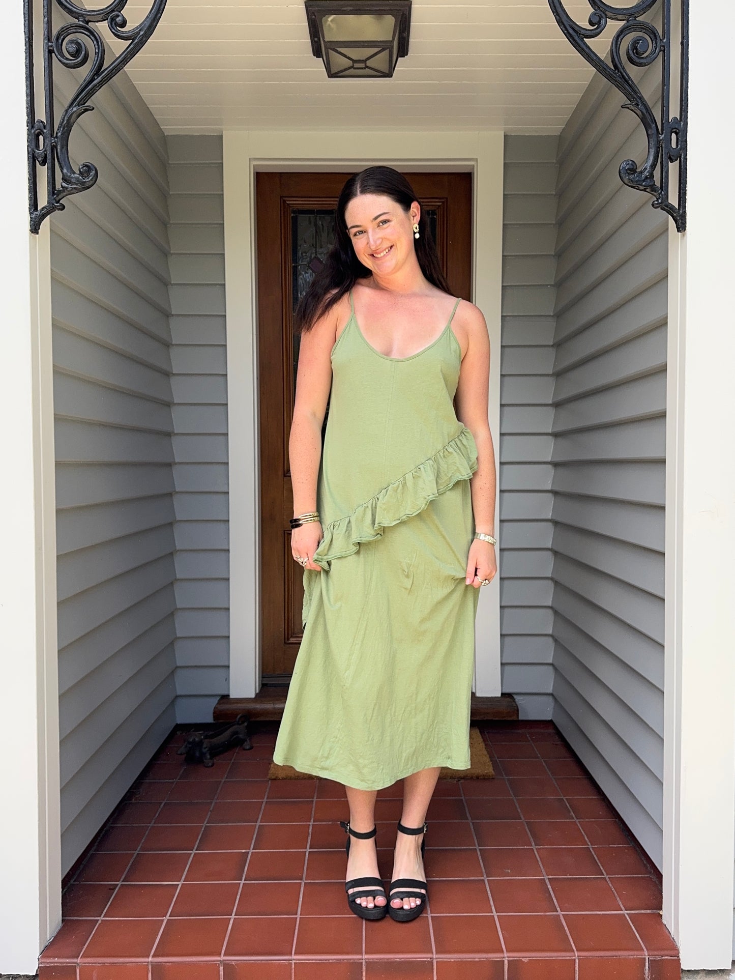 Zara Green Maxi Dress | Size Large