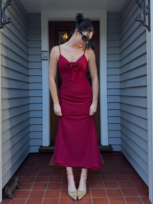 Gorgeous Vintage Rose Maxi Dress | Size 8-10