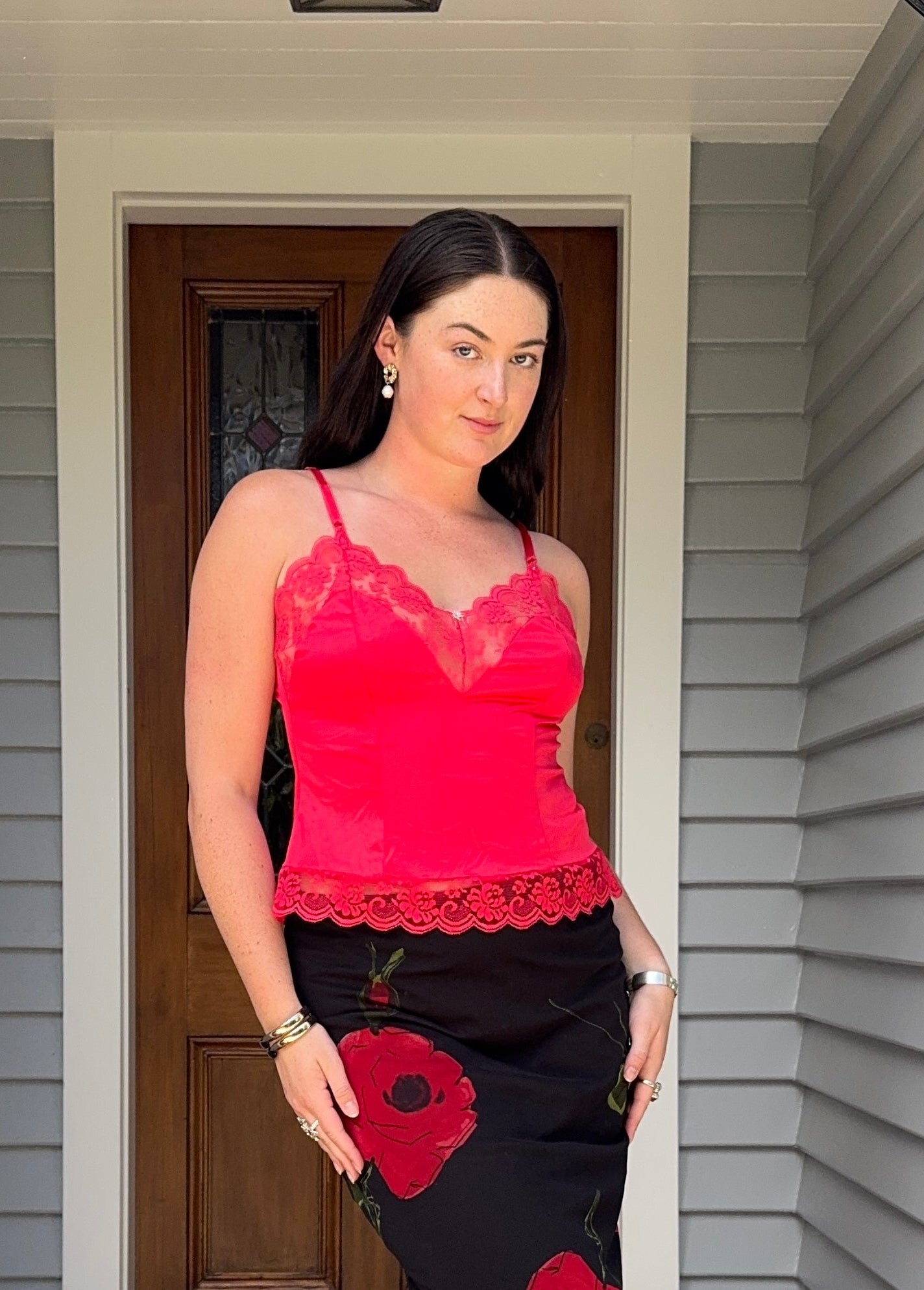 Red Lace Cami | Size 10