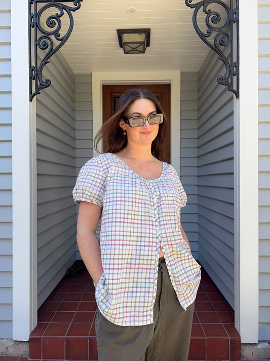 Floaty Checkered Blouse | Size 14-16