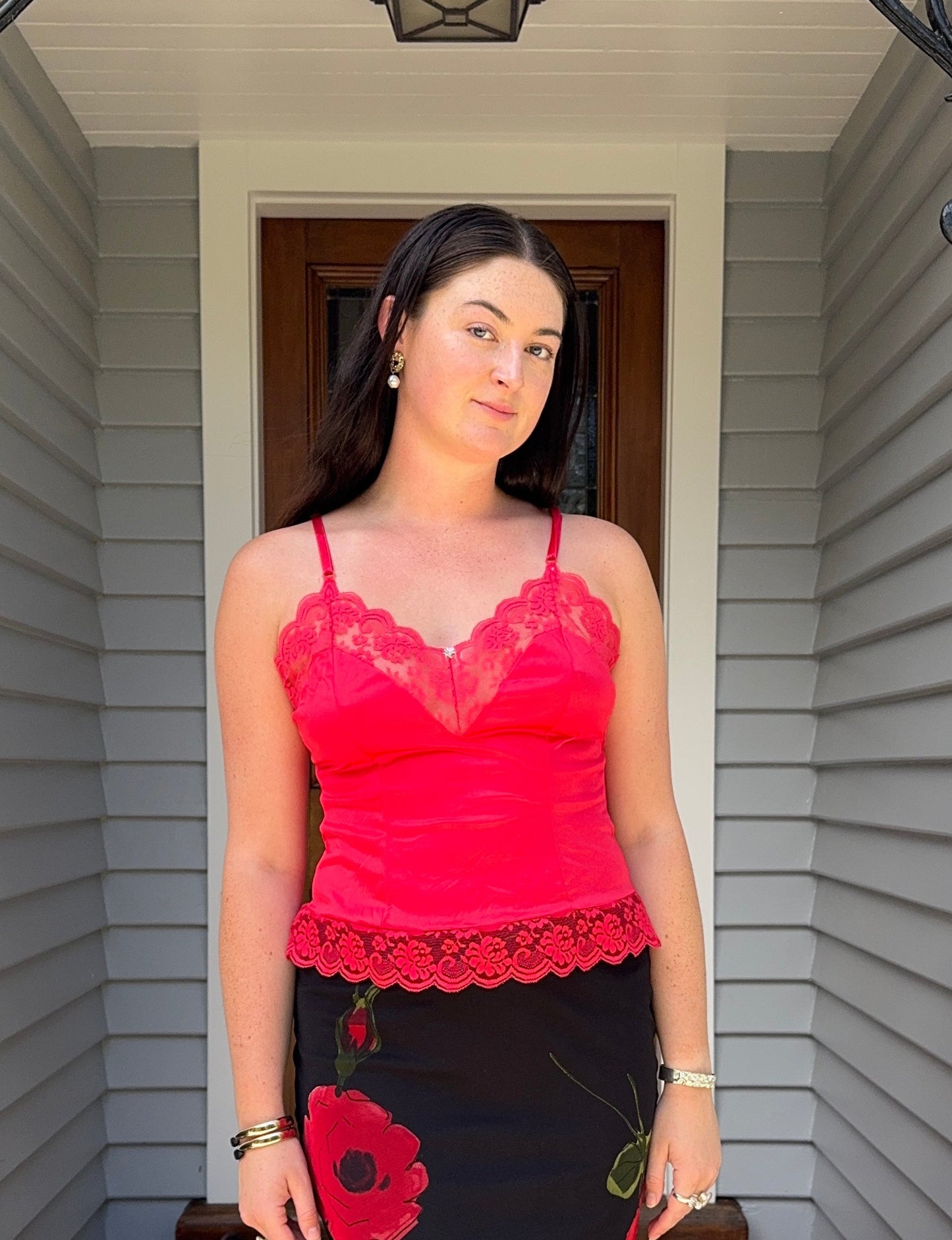Red Lace Cami | Size 10