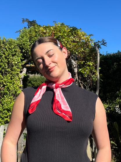 Pink, Red & White Clover Scarf