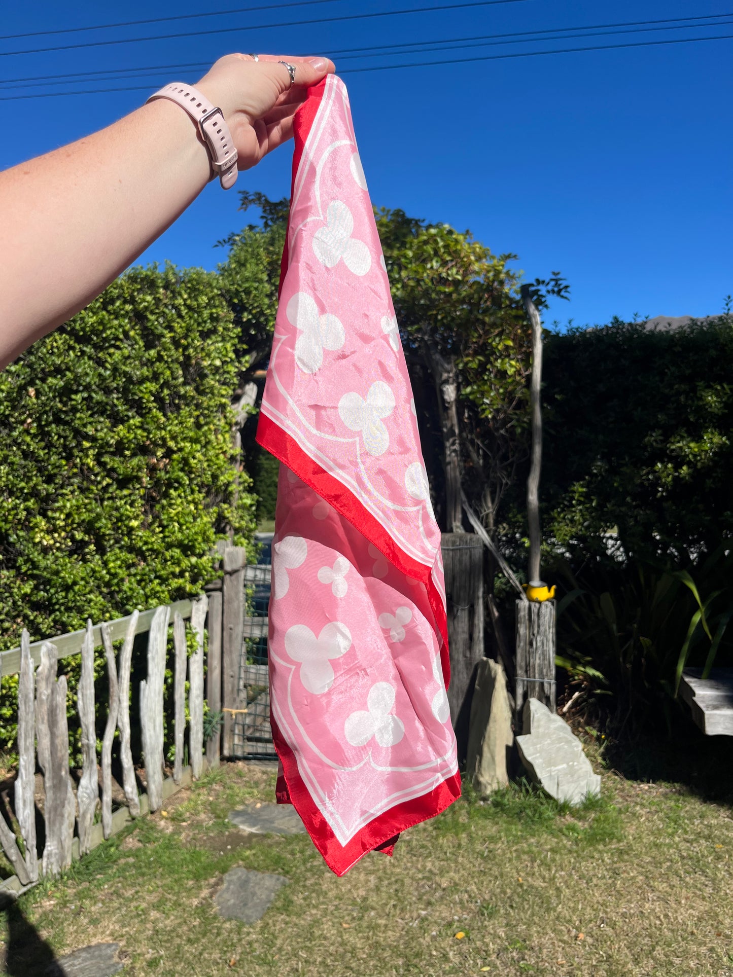 Pink, Red & White Clover Scarf