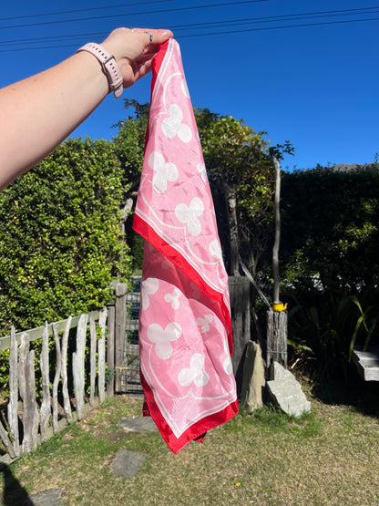 Pink, Red & White Clover Scarf