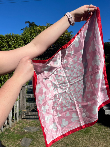 Pink, Red & White Clover Scarf