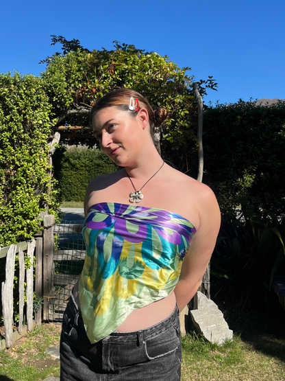 Multi-Colour Silky Scarf Top