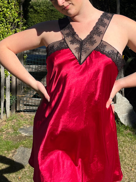 Red Silky Slip
