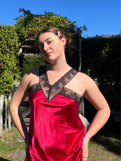 Red Silky Slip