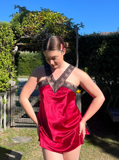 Red Silky Slip