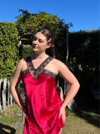 Red Silky Slip