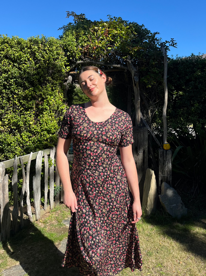 Floral Black Dress