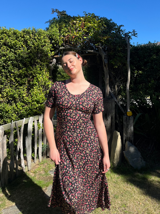 Floral Black Dress