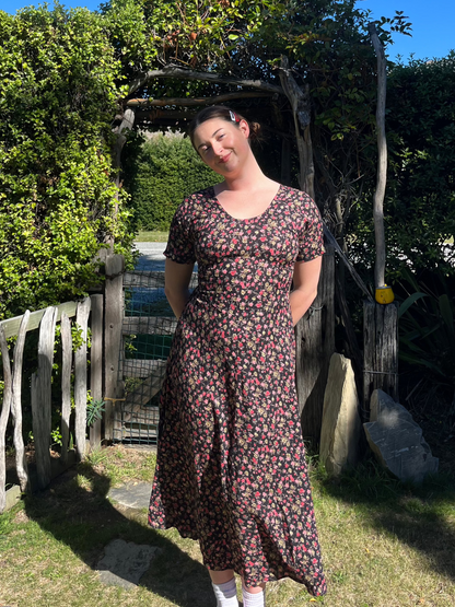 Floral Black Dress
