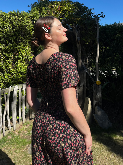 Floral Black Dress