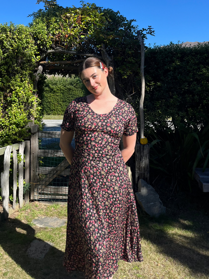 Floral Black Dress