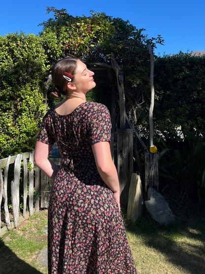Floral Black Dress