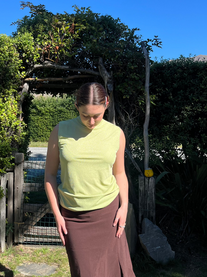 Green Sparkly High Neck Top