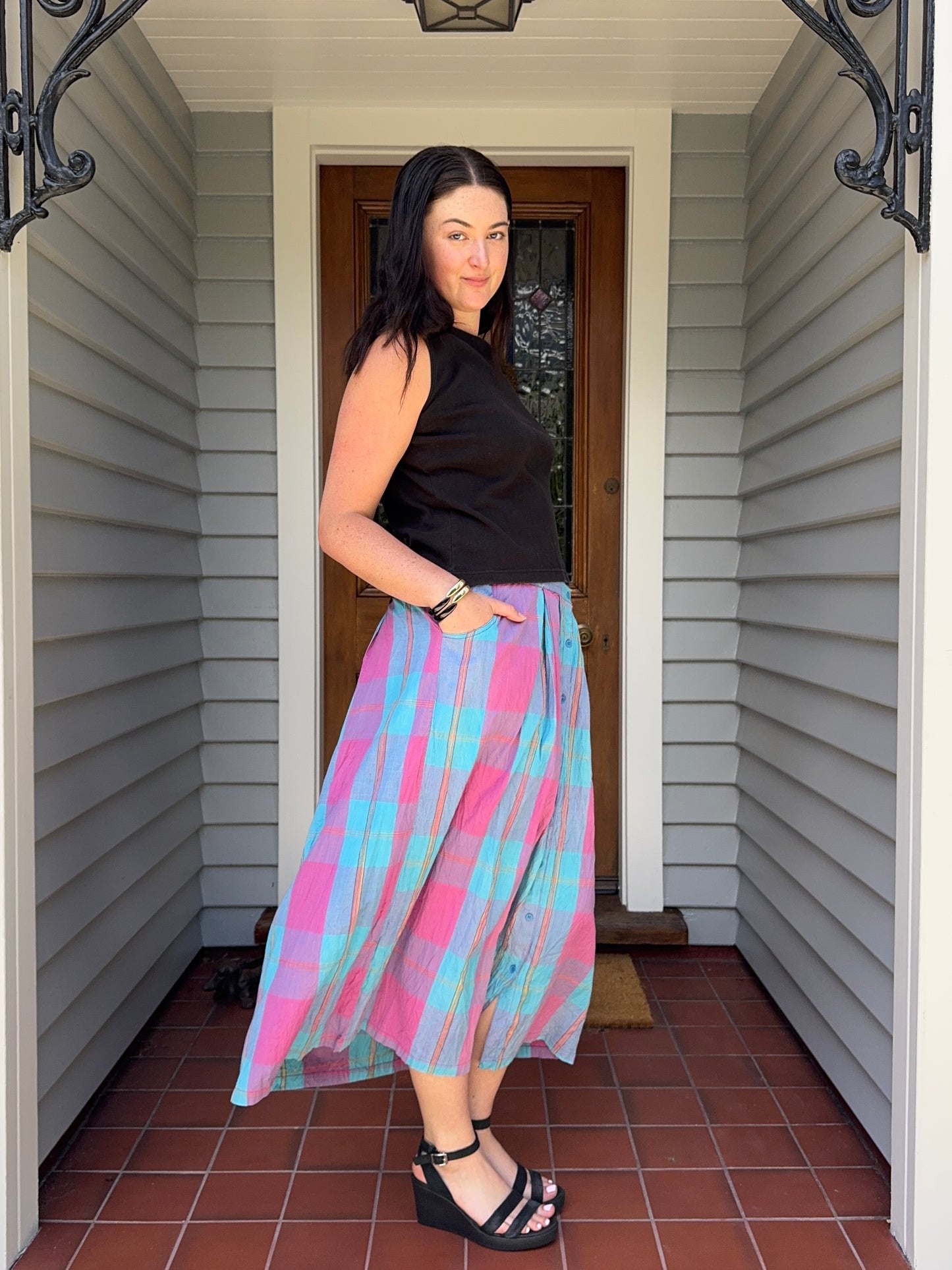Plaid Checkered Colourful Skirt | Size 16-18