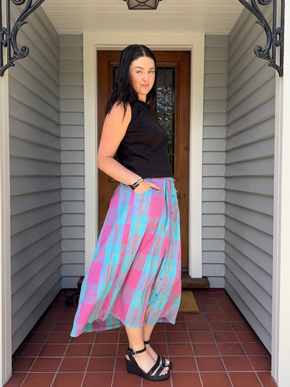 Plaid Checkered Colourful Skirt | Size 16-18