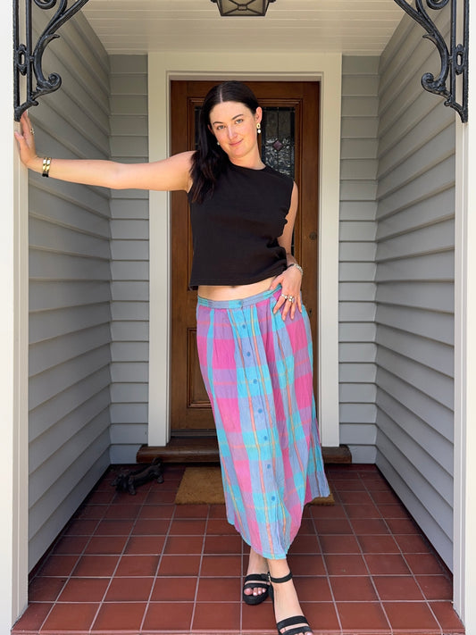 Plaid Checkered Colourful Skirt | Size 16-18