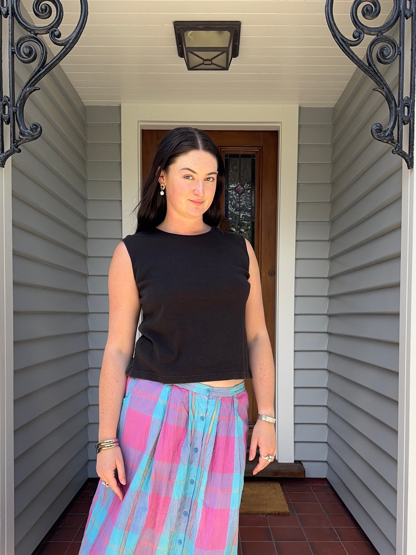 Black Cotton Singlet | Size M