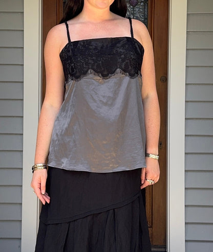 Silky Cami with Lace Trim | Size 14-16