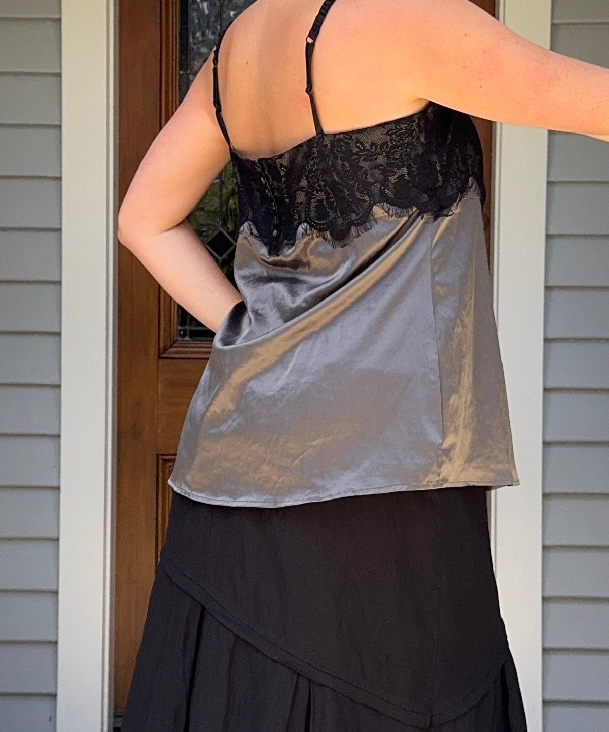 Silky Cami with Lace Trim | Size 14-16