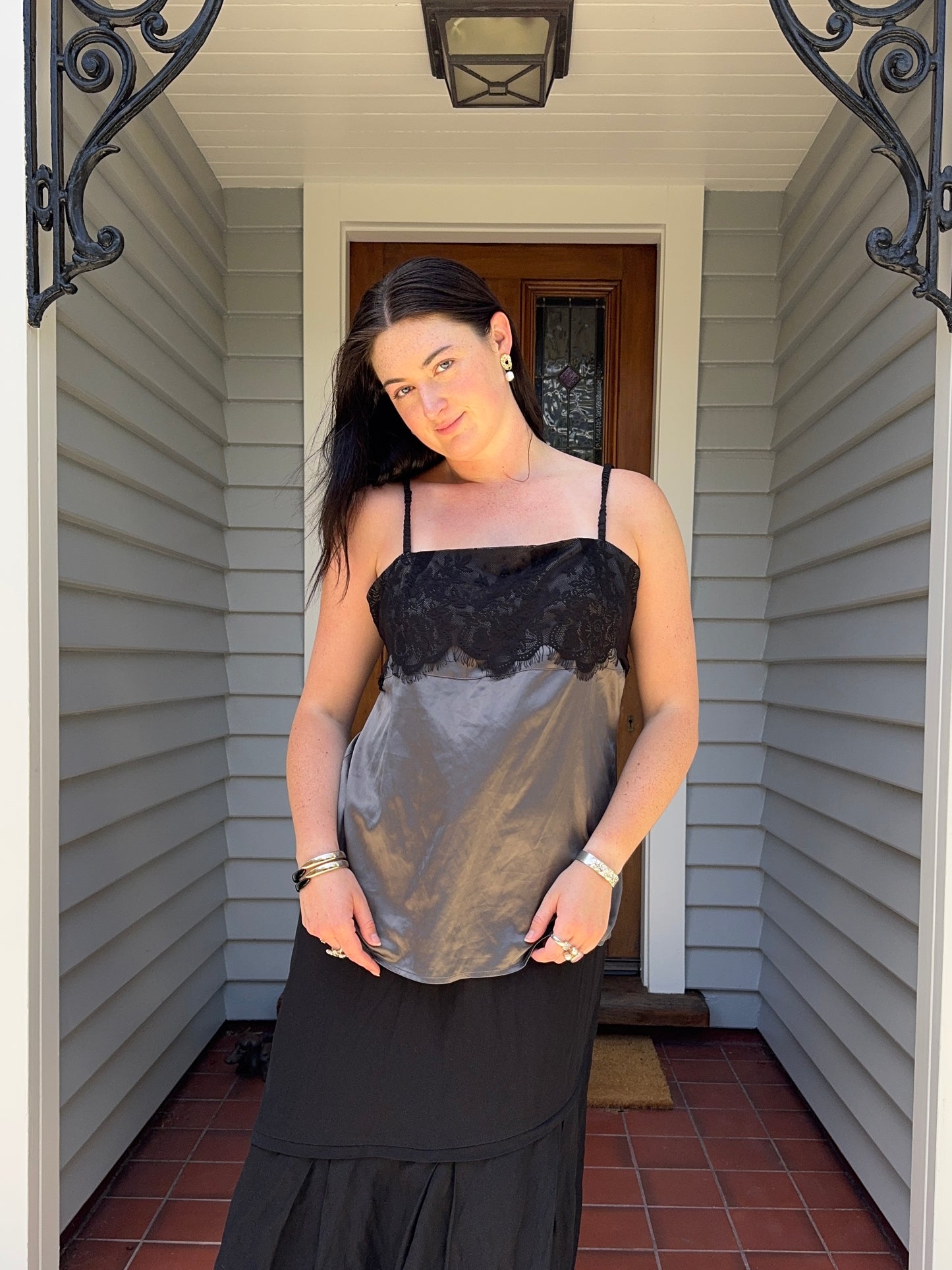 Silky Cami with Lace Trim | Size 14-16