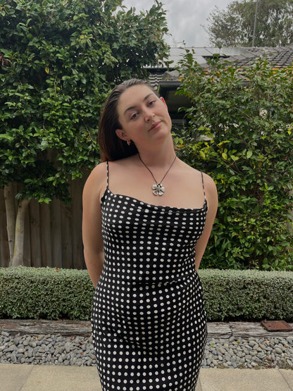 Polka Dot Midi Dress | Size 8-10