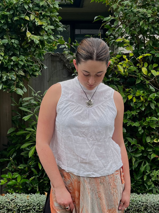 White Linen Blouse | Size 12