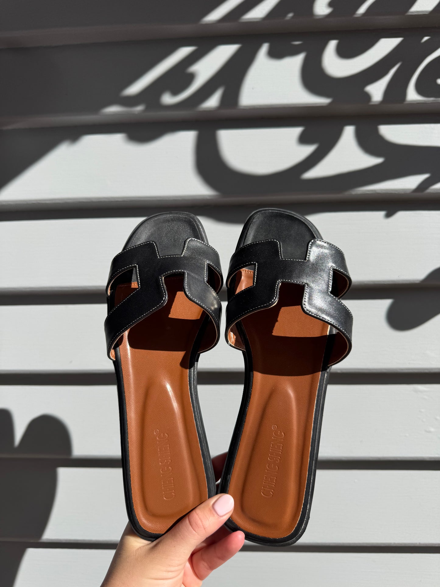 Black Slip-On Sandals | Size 40