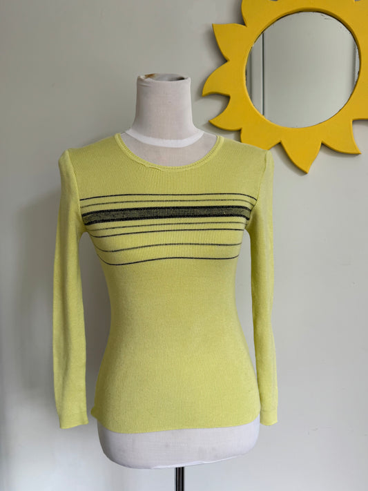 Green Striped Long-sleeve Top | Size 8