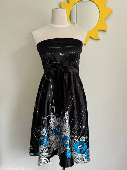 Silky Strapless Floral Dress | Size 6-8
