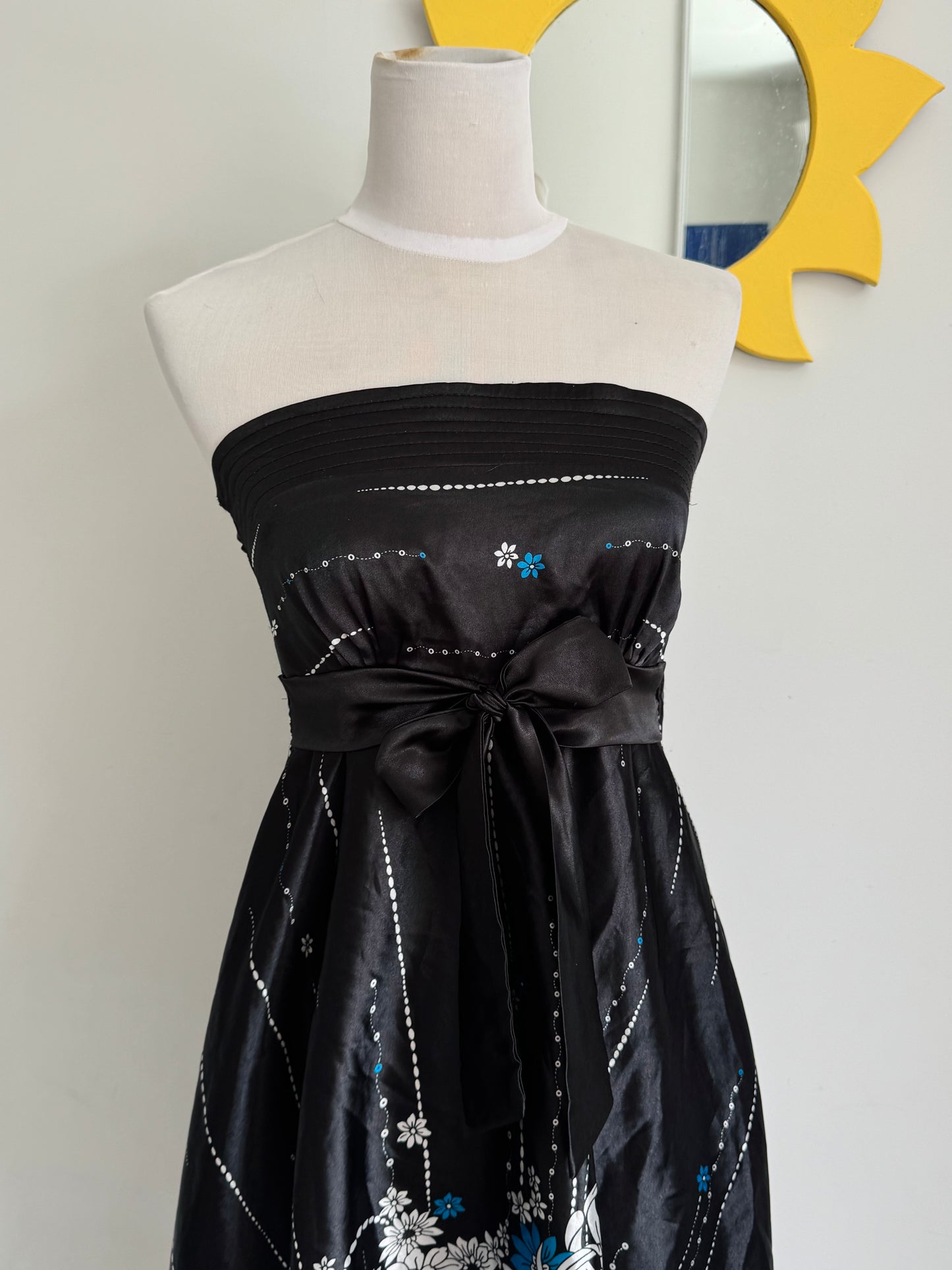 Silky Strapless Floral Dress | Size 6-8