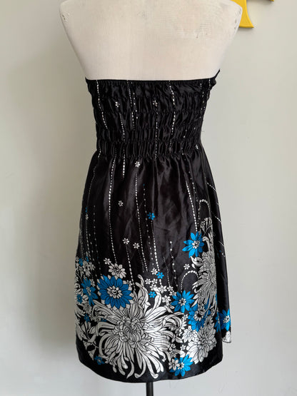 Silky Strapless Floral Dress | Size 6-8