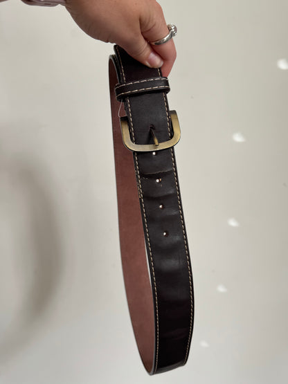 Brown with Cream Stitch Belt