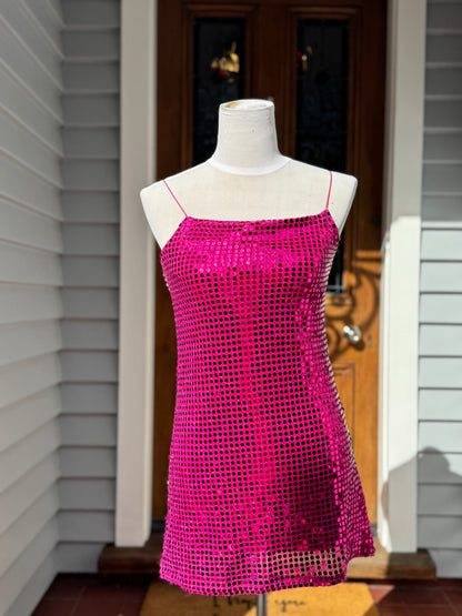 Pink Sequin Mini Dress | Size 6-8