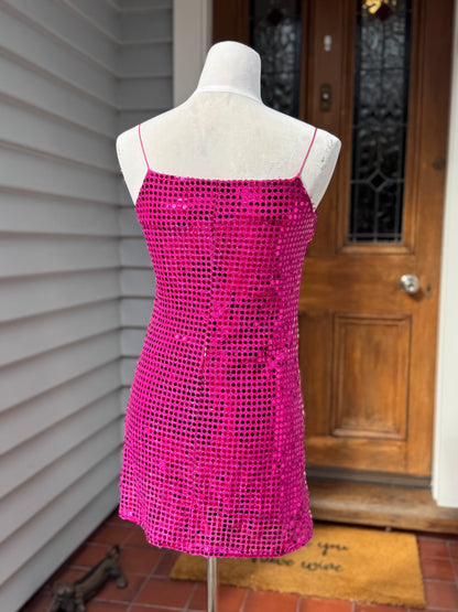 Pink Sequin Mini Dress | Size 6-8