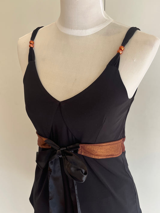 Black and Copper Singlet Top | Size 10