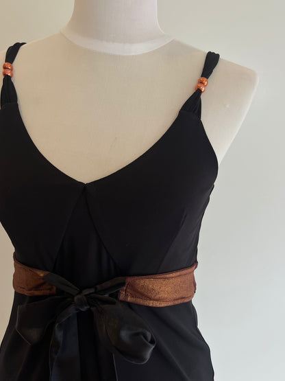Black and Copper Singlet Top | Size 10