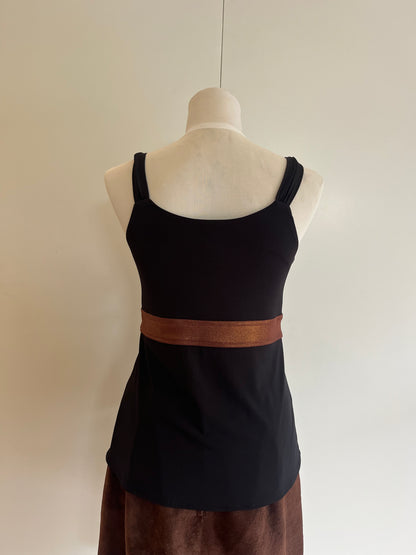 Black and Copper Singlet Top | Size 10