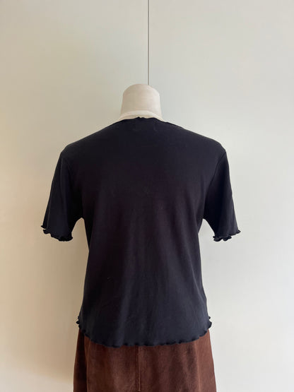 Black Embroidered T-Shirt | Size S
