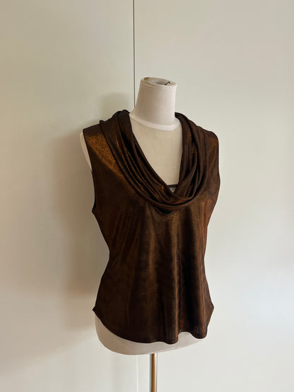 STAX Copper Cowl-neck top | Size 12